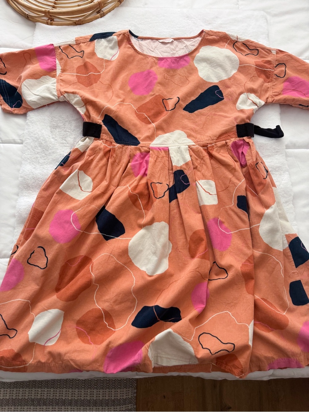 Gorman Rock Solid Sadie Dress Abstract Print Cotton Midi Orange Pink - Picture 7 of 13
